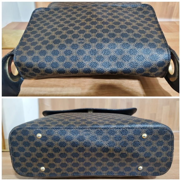 Celine Vintage Flap Shoulder Bag Macadam Coated Canvas Medium - Picture 7 of 12